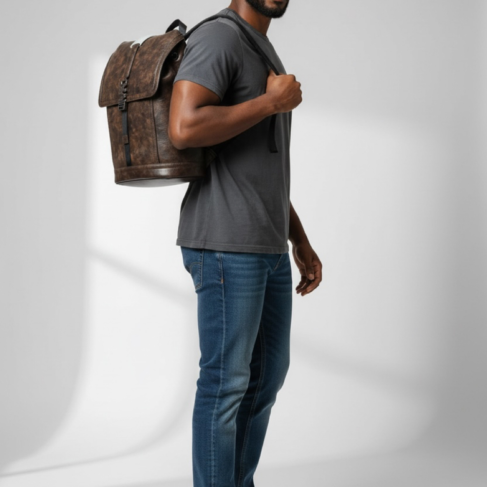 MICHAEL KORS DISTRESSED LEATHER BACKPACK